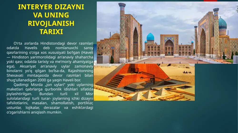 islik jihozlari sovuq va issiq suv ta'minoti, isitish, shamollatish, havoni tozalash tizimlarini o'z ichiga olishi kerak. • yumshoq (sozlanishi) yoritish, signalizatsiya tizimi, radio-televidenie, sun'iy yo'ldosh va boshqa aloqa turlari, avtomatlashtirilgan boshqaruv tizimi va boshqalar; • mehmonxona atrofi ko‘kalamzorlashtirilgan va ko‘kalamzorlashtirilgan bo‘lishi kerak. xorij mehmonxonalarining jozibadorlik bo’yicha dizaynini baholashma'lumki, landshaft dizaynining boshlanishi yerdagi jannatning tasviri bilan bog'liq. shuning uchun ham odamning uyi yonida jannat yaratish istagi so'nmaydi. obodonlashtirish bir necha o'n asrlar oldin paydo bo'lgan. to'g'ri, o'sha paytda landshaft dizayni degan narsa yo'q edi, lekin shunga qaramay, uning kelib chiqishi miloddan avvalgi 9-asrga to'g'ri keladi. e., dunyoning yetti mo'jizasidan biri, ya'ni bobilda osilgan "bobil bog'lari" bo'lganida. va bugungi kunda biz ushbu bog'lar qanday ko'rinishga ega bo'lganligi haqidagi ta'riflarni o'qishimiz mumkinligiga qaramay, ular, shubhasiz, landshaftning, xususan, bog' va park san'atining rivojlanishiga katta ta'sir ko'rsatdi. landshaft arxitekturasida klassik uslublarning eng muhim tamoyillari nafaqat asrlar o'zgarishi bilan bog'liq holda o'zgardi, balki har bir mamlakat …