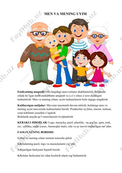 men va mening uyim faoliyati — DOCX
