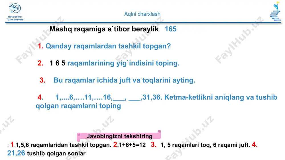 1-sinf ona tili mashqlari - Page 5