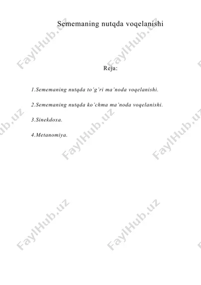 sememaning nutqda voqelanishi — DOC