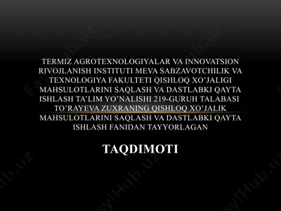 don va don mahsulotlarini saqlash tarixi — PPTX
