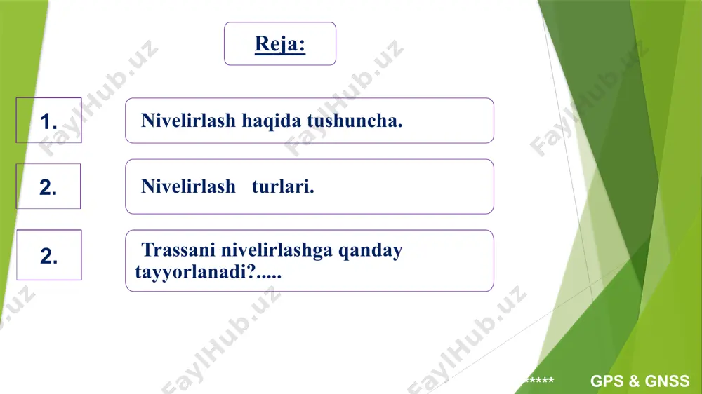 arida, shuningdek, katta hajmda yer ishlari bajarilishi mumkin bo`lgan joylarda trassaning o`ng va chap yonlarida qabul qilingan, reja masshtabida 2 sm kenglikda ko`ndalanglik (chiziq)lar trassaga perpendikulyar qilib bo`linadi. ko`ndalanglikda nuqtalar soni joy relyefiga qarab tanlanadi va ular qorovul qoziqlar bilan mahkamlanadi. piketlash, ko`ndalangliklarni rejalash va s`yomka natijasi millimetrli qog`ozda reja masshtabida tuziladigan piketlash daftarida ko`rsatiladi.(58-rasm) shu bilаn birgа p(u) = 1, p(v) = 0. u-ishonchli hodisa, v-imkonsiz hodisa. yanа аmаliy ishоnchli vа аmаliy ishоnchsiz hоdisа bo’lishi mumkin. ya’ni hоdisа ehtimоli birgа vа nоlgа tеng bo’lgаn hоdisаlаr. bir vа nоlgа yaqinlаshishi dаrаjаsi аmаliy bаjаrish nuqtai nаzаridаn аniqlаnаdi. misоl. аrtillеriya 1000 dona snаryad оtgаn bo’lsа, 999 snаryad pоrtlаydi, bittа snаryad pоrtlаmаydi. snаryadning pоrtlаmаslik ehtimоli 0,001 gа, pоrtlаsh ehtimоli 0,999 gа tеng. birinchi misоldа hоdisаni аmаliy mumkin bo’lmаgаn, ikkinchisidа аmаliy ishоnchli. trassani nivelirlash. nuqtalar balandliklari, asosan, o`rtadan nivelirlash usulida aniqlanadi. nivelirdan reykagacha bo`lgan masofa - 150 metrgacha yo`l qo`yiladi. nivelir ikki bog`lovchi nuqta …
