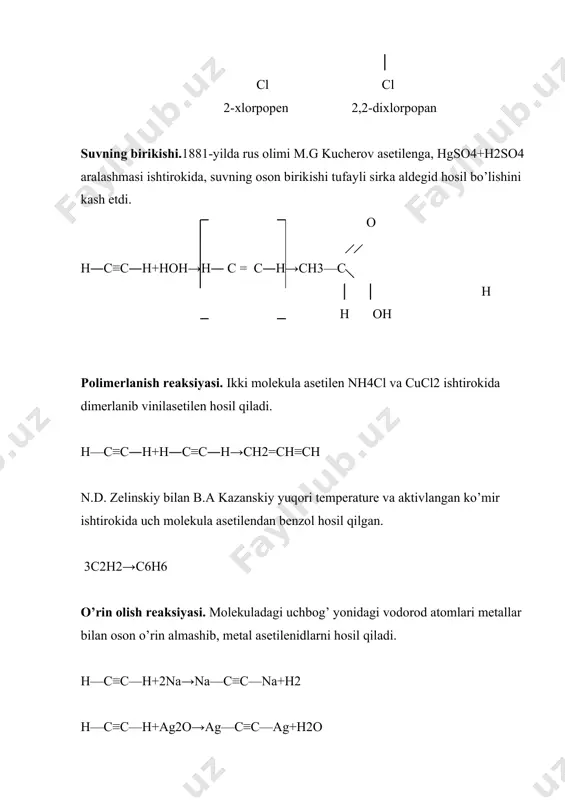 ganligi uchun uning bir atom vodorodi o’rniga almashingan hosilalari bitta izomerga ega bo’ladi. benzol halqasidagi ikkita vodorod atomlari alkillarga o’rin almashsa, ularning joylanishiga qarab uch xil isomer hosil bo’ladi. agar alkillar yonma-yon turgan uglerod atomlarida joylashgan bo’lsa, orto-izomer (“o” harfi bilan belgilanadi) deyiladi. agar alkillar bitta uglerod atomi bilan ajralgan uglerod atomlariga joylashgan bo’lsa, meta-izomer (“m” vharfi bilan belgilanadi) deyiladi. agar alkillar ikkita uglerod atomi bilan ajralgan uglerod atomlariga joylashgan bo’lsa, para-izomer (“p” harfi bilan belgilanadi) deb aytiladi. olinish usullari. aromatik uglevodorodlar, asosan toshko’mir va neftni qayta ishlab olinadi. metallurgiya sanoatida ishlatiladigan koks olish uchun toshko’mir yuqori temperaturada quruq haydaladi. natijada koks gazi, toshko’mir smolasi, ammiakli suv va koks hosil bo’ladi. koks gazi yonilg’i va xomashyo sifatida ishlatiladi. toshko’mir smolasini maxsus haydaydigan asbobda qayta haydab fraksiyalarga ajratiladi. fraksiyalarni qayta ishlab benzol, toluol, ksilol, naftalin, antratsen, fenantren va boshqa aromatic uglevodorodlar olinadi. arenlar quyidagi usullar bilan sintez qilinadi: 1.1877-yilda sh.fridel- d.krafts …