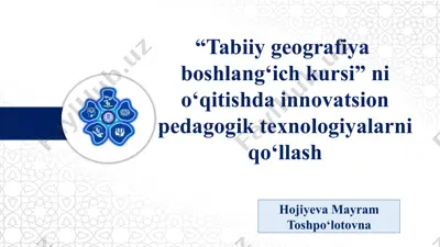 tabiiy geomonitoring. boshlang‘ich kurs — PPTX