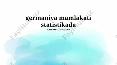 germaniya davlat statistikasi — PPTX