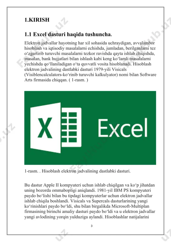 allangan hozirgi versiyasi excel 16, mac os x uchun esa microsoft excel 2012 dir. boshida excel nomi bilan bogʻliq muammo paydo boʻldi, negaki boshqa kompaniya shu nomdagi dasturlar paketi bilan savdo qilardi va microsoftni sudga beradi. shu sababli bundan buyon microsoft har qanday hujjatlarda dastur nomini microsoft excel deb yuritishga majbur boʻladi. keyinchalik microsoft kompaniyasining shu nomdagi dasturlarni sotib olishi natijasida muammoga barham berildi. kompaniya dasturning qisqartmasi sifatida xl harflaridan foydalanishga qaror qildi va bu hozirgacha davom etmoqda, excel faylarini kengaytmasi esa —. xls. birinchi jadval muharrirlari bilan taqqoslaganda excel foydalanuvchiga keng imkoniyatlarni taqdim etadi. excel foydalanuvchiga ekraning oʻzida jadvalning koʻrinishini, shriftlar, belgilar va katak tashqi koʻrinishini oʻzgartirish imkonini bergan ilk jadval muharriridir. yana u kataklarning aqlli hisobini chiqarib beradigan dastur edi. 1993-yilda ilk marotaba microsoft officeʼga birlashtirilish munosabati bilan microsoft word va microsoft powerpoint excelʼga monand grafik interfeysga ega boʻlishdi. 1993-yildan boshlab excel tarkibiga visula basic'ga asoslangan excel masalalarini …