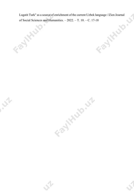 arini ifoda etishi va o'zaro munosabatlari nutq odobi orqali shakllanadi. nutq odobi nafaqat so'zlarni to'g'ri tanlash va ularni aniq ifoda etishdan iborat, balki insonning ichki dunyosi, axloqiy qadriyatlari va ijtimoiy mas'uliyatini ham o'z ichiga oladi. foydalanilgan adabiyotlar: 1. mahmudov n, odilov y, ziyodullayeva g "ona tili" 11-sinf 1-qism. toshkent, 2018. 2. xoliqov a "pedagogik mahorat". toshkent, 2011. 3. qobilov m.e, xolnazarov u. mahmud qoshg‘ariyning ‘‘devonu lug‘atit turk‘‘ asari hozirgi o‘zbek tilining o‘z qatlamini boyitish manbasi sifatida / tilshunoslikdagi zamonaviy yo‘nalishlar: muammo va yechimlar. – andijon, 2020. b. 912 4. qobilov m.e. the place of language 1 and language 2 neologisms in enrichment of uzbek lexicon // world scientific research journal, volume 6, issue-1, / august, 2022. – 104 b. 2181-3116, 2181-3108 5. eshnozar o‘g‘li q. m. mahmud kashgari's work" devonu lugatit turk" as a source of enrichment of the current uzbek language //zien journal of social sciences and humanities. – …