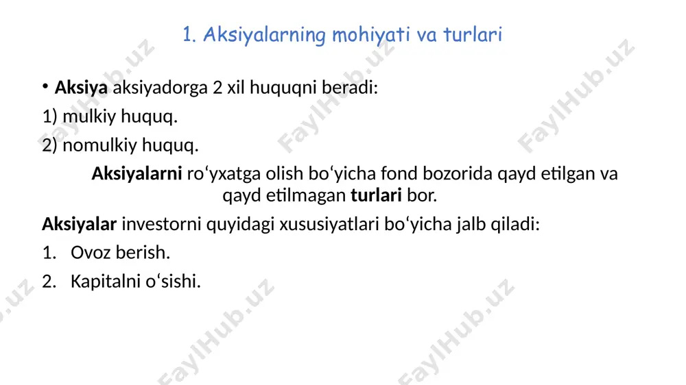 i = korxona daromadi / muomaladagi aksiyalar soni 10 000 000 / 100 000 = 100, demak 1 dona aksiyaning 1 yillik daromadlilik darajasi 100 so’mga teng. ushbu ma’lumotlar asosida biz p/e ko’rsatkichini aniqlab olamiz, ya’ni p/e = 1 birlik aksiyaning joriy narxi / aksiyaning daromadliligi p/e = 1000 / 100 = 10, ya’ni o’zgarmas sharoitda korxonaga kiritgan mablag’larimizni 10 yildan so’ng to’liq qoplashimiz mumkin bo’ladi. rossiya davlatida p/e ko’rsatkichi o’rtacha 8 ni, aqshda 15-20 ga yaqinni tashkil etsa normal holat hisoblanadi. ammo bu ko’rsatkichlar mutloq hisoblanmaydi, qaysi tarmoq ekanligi va qanday davrdaligigga bog’liq. masalan, so'nggi o'n yilliklar davomida s & p500 (standard & poor's 500 ta eng xaridorgir aksiyalar bozori) indeksiga kiritilgan aksiyalarning p/e qiymati taxminan 18 ni tashkil etdi. ko'rsatkichning tebranishlari 10 dan 35 gacha bo'lgan. 2022 yil aprel oyi holatiga davomida s & p500 texnologik kompaniyalarning p/e ko’rsatkichi o’rtacha 27,2 ni, xom-ashyo sohasida – 17,9 ni tashkil …
