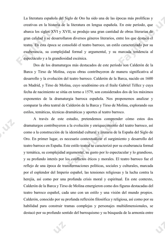 rrollo del teatro barroco en españa. este estilo teatral se caracterizó por su exuberancia formal y temática, su complejidad argumental, su gusto por lo espectacular y lo grandioso, y su profundo interés por los conflictos éticos y morales. el teatro barroco fue el reflejo de una época de transformaciones políticas, sociales y culturales, marcada por el esplendor del imperio español, las tensiones religiosas y la lucha contra la herejía, así como por una profunda crisis moral y espiritual. en este contexto, calderón de la barca y tirso de molina emergieron como dos figuras destacadas del teatro barroco español, cada uno con un estilo y una visión del mundo propios. calderón, conocido por su profunda reflexión filosófica y religiosa, así como por su habilidad para construir tramas complejas y personajes multidimensionales, se destacó por su profundo sentido del barroquismo y su búsqueda de la armonía entre la razón y la fe. …