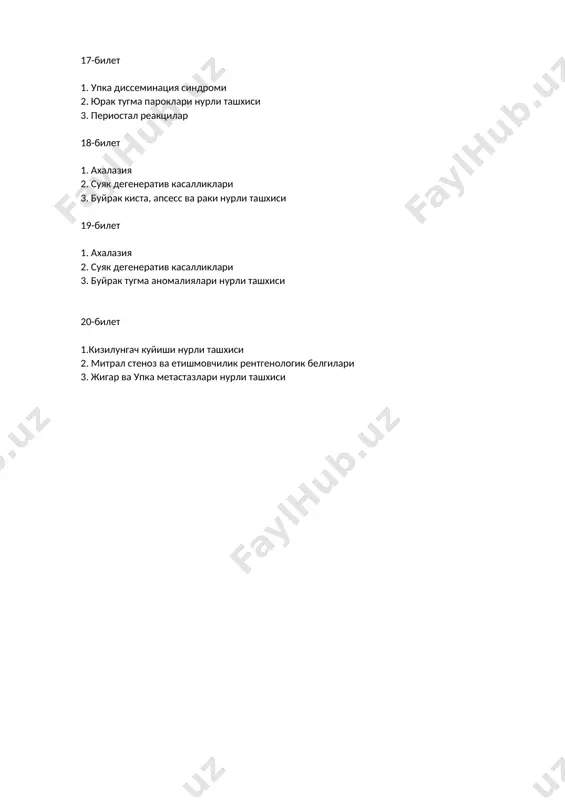 rengtgenologik belgilar bo'yicha bilet - Page 3