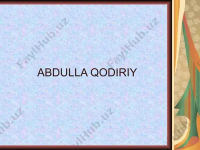 abdulla qodiriy — PPT