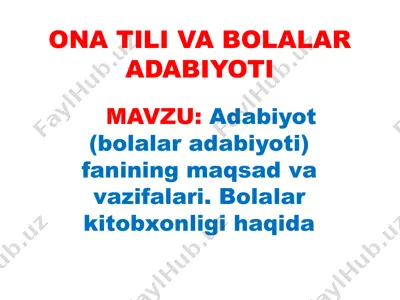 bolalar adabiyoti — PPTX