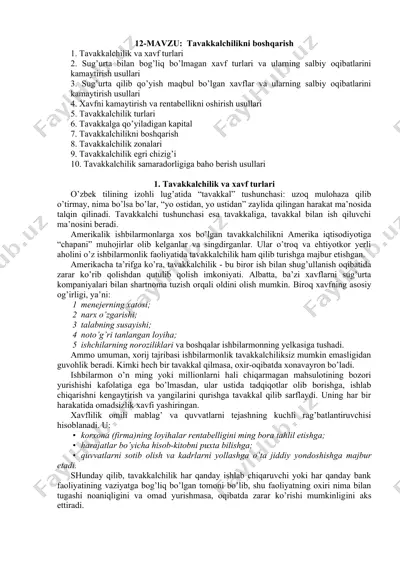 tavakkalchilikni boshqarish — DOCX