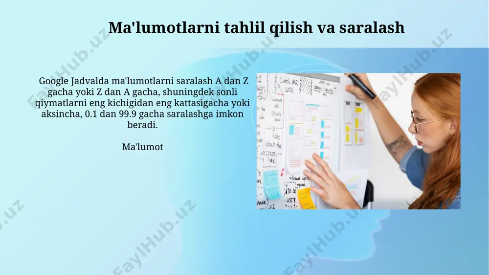 google sheets imkoniyatlarini orgatish - Page 5