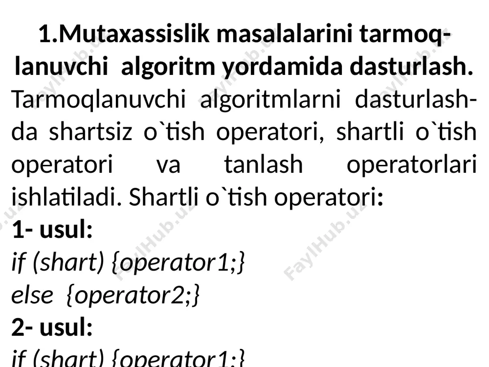 tarmoqlanuvchi algoritmlar yordamida dasturlash - Page 2