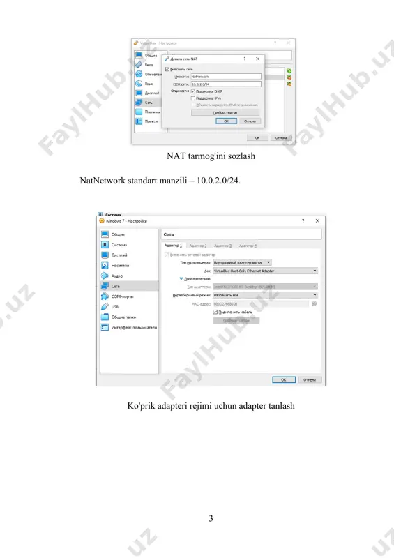 virtualbox platformasida virtual tarmoq sozlamalari - Page 3