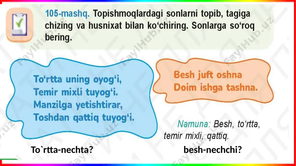 4-sinf fan:ona tili mavzu:tartib sonlar - Page 5