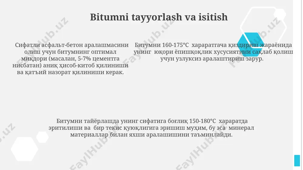 quyma asfaltbeton qorishmasini tayorlash - Page 5