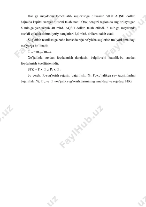 qishloq xo’jalik ekinlarini sug’orish usullari va texnikasi - Page 5