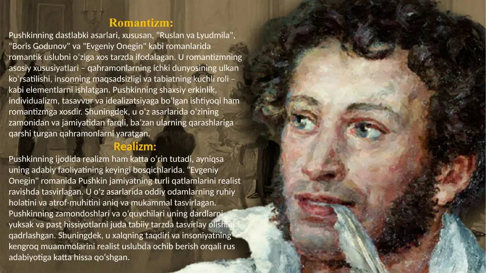 va obro‘sini yo‘qotganidan so‘ng, adolatsizlikka qarshi jinoiy yo‘lga kiradi. u, shu orqali, jamiyatdagi qattiq sinfiy to‘siqlarni, boylarning hiyla-nayranglarini va sud tizimidagi korrupsiyani ochib beradi. asar, xviii asr oxirlaridagi rossiyada, ayniqsa serf o'ldirish va ijtimoiy ziddiyatlar davrida ro'y beradigan tarixiy voqealarni aks ettiradi. pushkin, shuningdek, bu asarda zamonaning siyosiy muhitini, o'sha davrda sodir bo'lgan pugaçov qo'zg'olonini ham aks ettirgan, bu voqea orqali asar ijtimoiy va siyosiy o'zgarishlarning zaruriyatini ham ko'rsatadi. umuman, "kapitan qizi" asarida tarixiy voqea va adolat, muhabbat va vatanparvarlik kabi mavzularni o'z ichiga olgan qahramonlik va ahloqiy bahslar yuzaga keladi. hikoyaning asosiy g‘oyasi ,,kapitan qizi’’ pyoter andreyevich grinyov kapitan mironov vasilisa egorovna maria ivanovna avdotya vasilievna andrey petrovich emelyan pugachev qirolicha ekaterina ii aliksey shvabrin arxip savilyech ,,kapitan qizi’’asarida mavjud obraz turlari pyoter andreyevich grinyov kapitan mironov vasilisa egorovna maria ivanovna avdotya vasilievna andrey petrovich emelyan pugachev qirolicha ekaterina ii aliksey shvabrin arxip savilyech ,,kapitan qizi’’ asarida mavjud obraz …