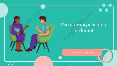 psixoterapiya haqida ma'lumot — PPTX