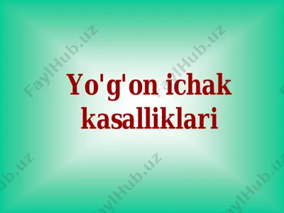 yo'g'on ichak — PDF