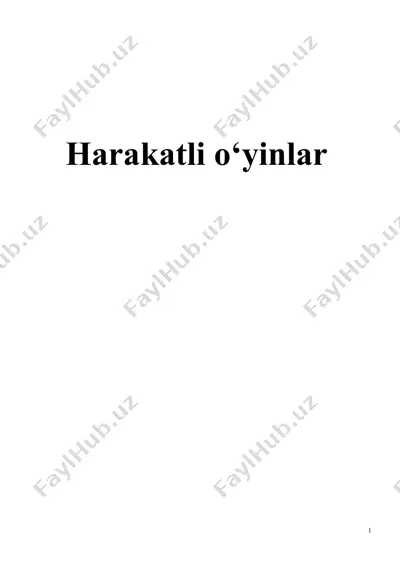 harakatli o‘yinlar — DOCX