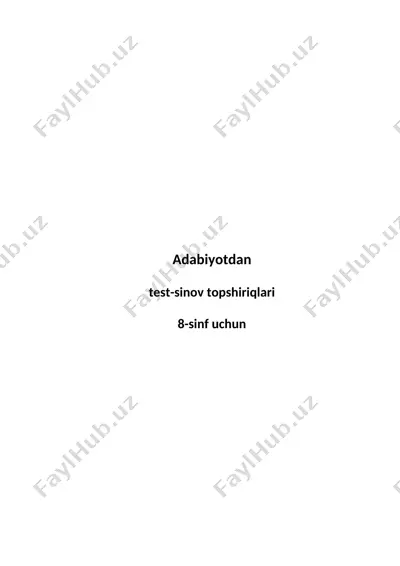 adabiyot test-sinov topshiriqlari — DOC