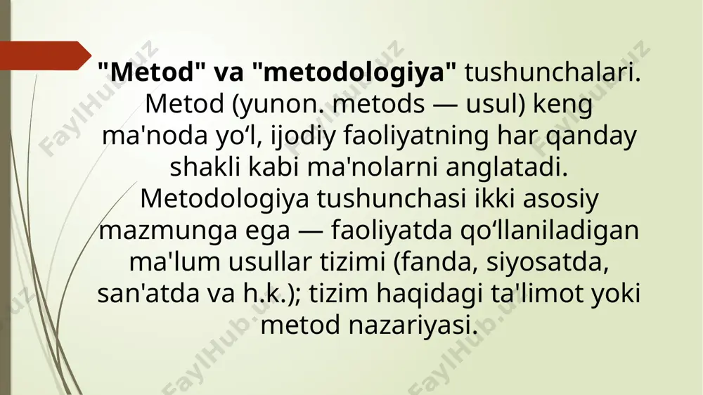 goriyalari, kuzatish va tajriba, taqqoslash, analiz, sintez, induksiya, deduksiya va h.k.lar taalluqli. agar maxsus metodlar ob'ektning qonuniyatlarini o‘rganishning xususiy usullari sifatida namoyon bo‘lsa, falsafiy metodlar shu ob'ektlarda namoyon bo‘ladigan, alohida xususiyatlardagi harakat, taraqqiyotning eng umumiy qonuniyatlarini o‘rganadi. aynan shu o‘rinda tajriba hal qiluvchi ahamiyatga ega. geraklit (er.av 540—483 y.) umumiy o‘zgaruvchanlikning universalligini shunday izohlaydi: "ariqda oqayotgan muayyan suvga ikki marta tushib bo‘lmaydi, chunki yangi va yangi suvlar oqib kelaveradi. o‘zgaruvchanlikning manbai kurashdir" https://fayllar.org/mavzu-pedagogika-fanining-ilmiy-tadqiqot-metodlari-reja.html bolalar ijodini o`rganish metodi pedagogik tadqiqot metodlari ichida bolalar ijodini tabiiy holatda o`rganish va ilmiy xulosalar chiqarish metodi mavjud. bunda maktab o`quvchilarning o`ziga xos individual tartibdagi faoliyatlariga doir ma`lumotlar tahlil qilinadi, xulosalar chiqariladi. maqsad o`zbekiston yoshlarining tipik obrazlari va ularda ijobiy xislatlarni shakllantirishdir. shu sababli yoshlarning turli yozma daftarlari, tutgan kundaliklari, yozgan xatlari, she`r va hikoyalari, hayotiy rejalari, insholari, turli yozma hisobotlari bolalar ijodini o`rganish uchun manba bo`lib xizmat qiladi. oqibatda, maktab o`quvchilari orasidan yetishib chiqayotgan qobiliyatli, …