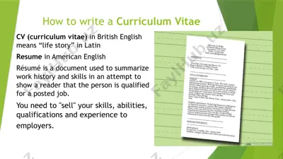 how to write a curriculum vitae — PPTX