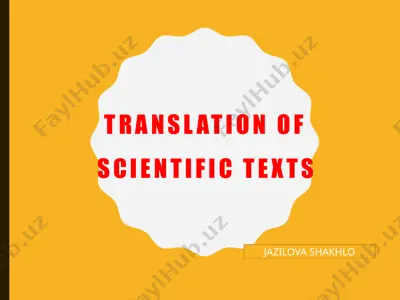 translation of scientific texts — PPTX