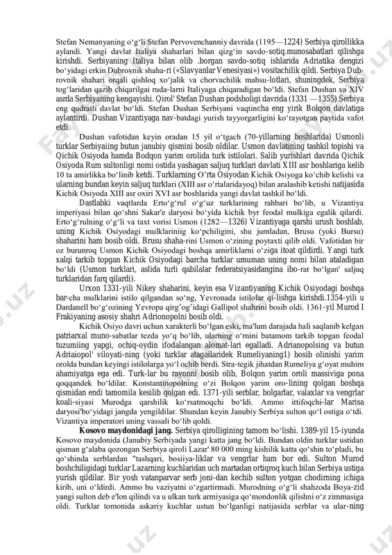 higa to'liq mos kelmaydi. imperiya hokimiyatining inqirozi xiii asr boshlarida to'liq bartaraf etilmadi. shu bilan birga, davlatning tanazzulga uchrashi vizantiya iqtisodiyotining tanazzuli oqibati emas edi. sababi shundaki, ijtimoiy-iqtisodiy va ijtimoiy rivojlanish yangi sharoitlarga qisman moslashtirilgan inert, an'anaviy boshqaruv shakllari bilan erimaydigan qarama-qarshiliklarga duch keldi. xii-asr oxiridagi inqiroz. vizantiyani markazsizlashtirish jarayonini kuchaytirdi, uni bosib olishga hissa qo'shdi. xii-asrning oxirgi choragida. 4-salib yurishi paytida vizantiya ionian orollarini, kiprni yo'qotdi, uning hududlarini muntazam ravishda tortib olish boshlandi. 1204-yil 13 aprelda salibchilar konstantinopolni egallab olib, talon-taroj qildilar. 1204-yilda vizantiya xarobalarida g'arbiy evropa ritsarlariga tegishli ioniyadan qora dengizgacha cho'zilgan erlarni o'z ichiga olgan yangi sun'iy ravishda yaratilgan davlat paydo bo'ldi. ular lotin romantikasi deb nomlangan, uning tarkibiga poytaxti konstantinopoldagi lotin imperiyasi va bolqondagi "franklar" davlati, venetsiya respublikasi mulklari, genuyaliklarning mustamlakalari va savdo punktlari, gospitalistlar (johannites; rodos va dekodan orollari) ning ma'naviy ritsarlik tartibiga tegishli bo'lgan hududlar kirgan (1306-1422). ammo salibchilar vizantiyaga tegishli barcha erlarni tortib …