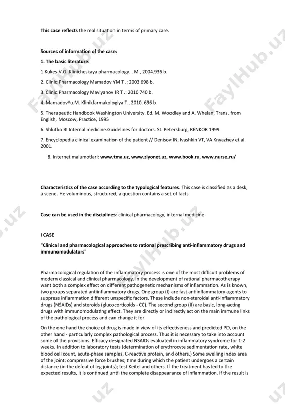 agents to suppress inflammation different unspecific factors. these include non-steroidal anti-inflammatory drugs (nsaids) and steroids (glucocorticoids - cc). the second group (ii) are basic, long-acting drugs with immunomodulating effect. they are directly or indirectly act on the main immune links of the pathological process and can change it for. on the one hand the choice of drug is made in view of its effectiveness and predicted pd, on the other hand - particularly complex pathological process. thus it is necessary to take into account some of the provisions. efficacy designated nsaids evaluated in inflammatory syndrome for 1-2 weeks. in addition to laboratory tests (determination of erythrocyte sedimentation rate, white blood cell count, acute-phase samples, c-reactive protein, and others.) some swelling index area of ​​the joint; compressive force brushes; time during which the patient undergoes a certain distance (in the defeat of leg joints); test keitel and others. if the treatment …