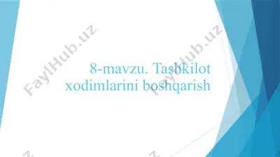 tashkilot xodimlarini boshqarish — PPTX