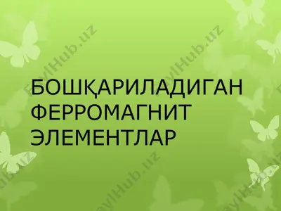 бошқариладиган ферромагнит элементлар — PPTX