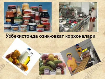 ўзбекистонда озиқ-овқат корхоналари — PPT