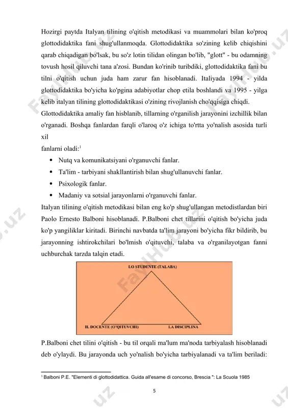 shlarida ham faol qatnashishi kerak. kasbdoshlari jamoasida o'z o'rniga ega bo'lgan, ular bilan yaxshi munosabatda bo'lgan har bir o'qituvchi albatta talabalar bilan ham yaxshi munosabatlarga erisha oladi. 2.o'zgarishlar va rivojlanishlarga moyillik xususiyati. ko'z o'ngimizda har kuni jamiyat, ijtimoiy va madaniy hayotimiz kundan - kunga o'zgarib, rivojlanib bormoqda. shunday ekan, ta'lim - tarbiya sohasida ham har bir pedagog umumiy o'zgarishlarga qarab o'zining ish faoliyatini olib borishi kerak. eskirib ketgan, talabalar uchun umuman qiziq bo'lmagan metodlarning o'rniga yangilarini qo'llay bilish zarur. 3.shaxsiy yoki o'zgalarning tajribalarini to'play olish xususiyati. oldingi muammolarning qanday qilib hal qilinganini bilgan holda yangi muammolarni hal qilish uchun yangi usullar, metodlarni faqatgina o'rganish bilan cheklanib qolmasdan, ularni yarata olish ham kerak. 4.boshqara olish xususiyati. o'qituvchi ko'pincha auditoriyada, sinfda ish olib boradi. shuning uchun ham ko'pchilikning diqqat e'tiborini darsga, mavzuga qarata bilish uchun unda qobiliyat bo'lishi muhimdir. tashqi tasirlarga qaramasdan talabalrni darsga qiziqtiraolishi, o'ziga jalb qilaolishi kerak, bunda o'qituvchiga auditoriyani, …
