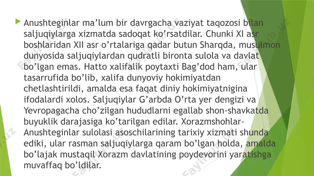 katta xorazm davlati va saljuqiylar sulolasi - Page 5