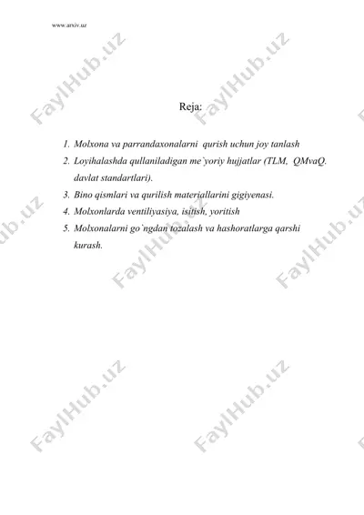 molxonalar gigiyenasi — DOC