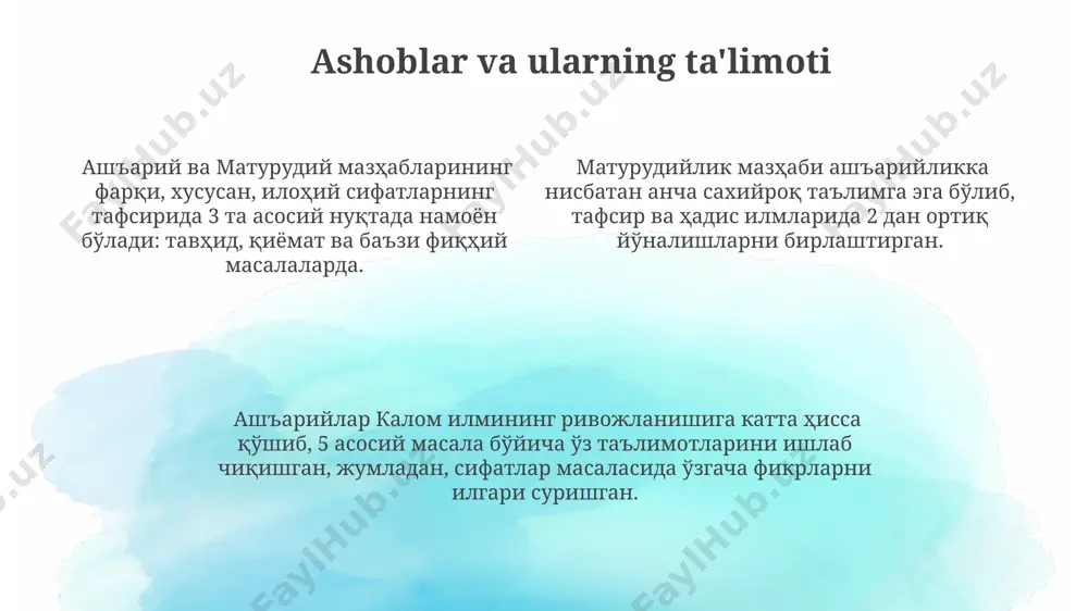 islom dinining aqidaviy yo’nalishlari va maktablari - Page 4