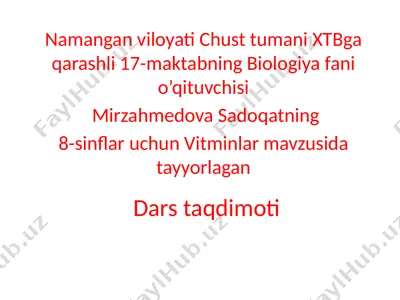 vitaminlar — PPTX