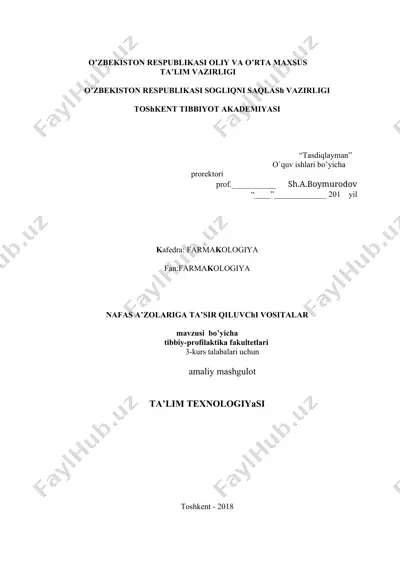 nafas a’zolariga ta’sir qiluvchi vositalar — DOCX