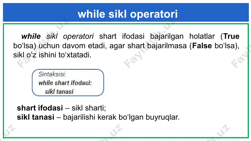 takrorlanuvchi algoritmlarni dasturlash - Page 4