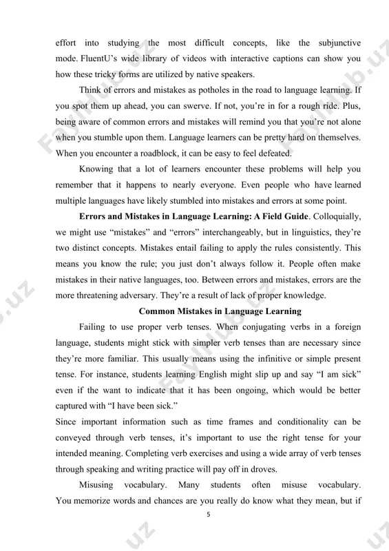 to lack of practice. the more writing and speaking practice you have, the less likely you’ll struggle with subject/verb agreement. gender agreement. many languages have gendered nouns and adjectives. since this is something that english lacks, students may find it a little tricky. to avoid mistakes with gender agreement, it’s important to make gender an important part of your word study. another valuable trick is to pay attention to gender patterns. often times, words of a particular gender will share a similar ending. for instance, someone studying russian might not remember if метель is masculine or feminine. however, if they’ve studied that the -тель ending is masculine, they’re less likely to slip up. over time, studying endings will make it easy to identify the gender of a word without having to consciously think about it. common errors in language learning “second language learning errors their types, causes, and treatment” by …