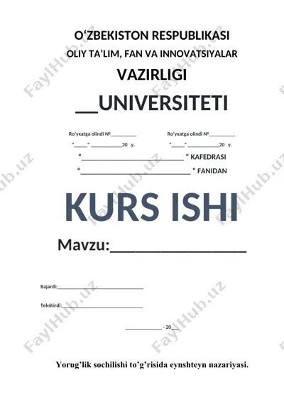 yorug’lik sochilishi to’g’risida eynshteyn nazariyasi — DOCX