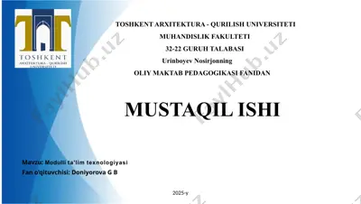 modulli ta'lim texnologiyasi — PPTX