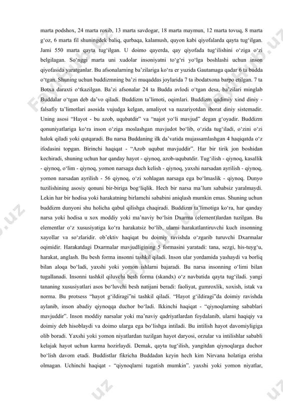 ga uylanadi va o‘g‘il ko‘rib, unga raxula deb ism qo‘yadi. hech bir qiyinchilik va kamchilik ko‘rmay o‘sgan bola siddxarta ittifiqo qarigan cholni, bemorni, og‘ir mexnatli bir roxibni uchratadi. bundan qattiq ta’sirlagan shaxzoda insoniyatni qiyinchilik va azobdan qutqarish yo‘llarini axtarib saroyni tashlab ketadi. bu vaqtda u 30 yoshda edi. u beshta roxibga ko‘shilib, ular bilan qishloqma-qishloq kezib yuradi. ko‘p vaqt bu roxiblarga hamroxlik qilib, ularning yo‘llarida ma’lum maqsad yo‘qligini va bu yo‘l o‘z oldiga qo‘ygan maqsadi - insoniyatni azob uqubatdan qutqarishga olib bormasligini anglaydi va roxiblar jamoasidan ajraladi. u chakalakzor o‘rmonlarda kezib, charchab bir daraxti tagida dam olish uchun o‘tiradi va o‘ziga toki haqiqatni topmaguncha shu еrdan turmaslikni va’da beradi. bu o‘tirishning 49 kuni uni qalbidan “sen haqiqatni topding” degan sado keladi. shu paytda uning ko‘z oldida butun borliq namoyon bo‘ladi. u hamma joyda shoshilinch qayoqqadir intilishni ko‘radi. hech bir joyda osudalik yo‘q edi. hayot nixoyasiz uzoqlikni ko‘zlab o‘tib ketayotgan edi. …