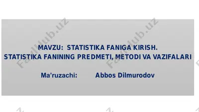 statistika faniga kirish — PDF