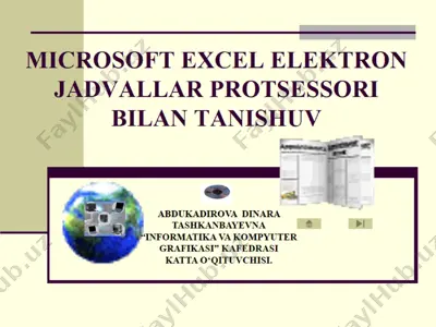 microsoft excel elektron jadvallar protsessori bilan tanishuv — PPTX