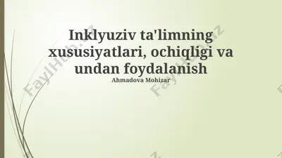 inklyuziv ta'lim — PPTX